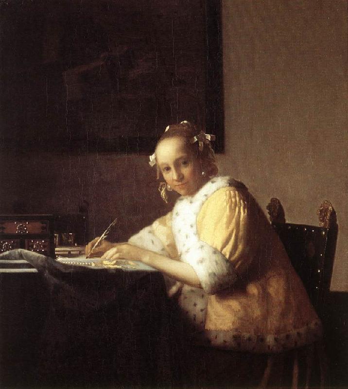 VERMEER VAN DELFT, Jan A Lady Writing a Letter qr